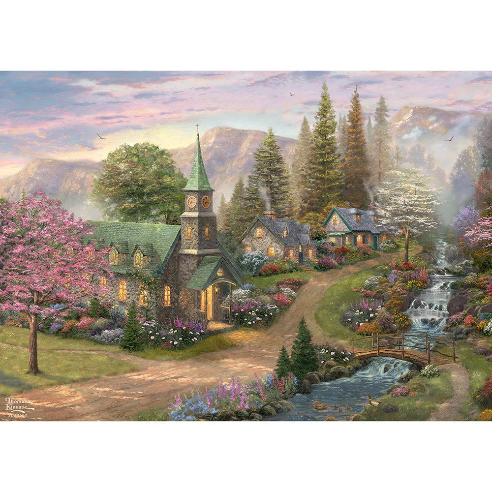 Gibsons 1000 Piece Jigsaw Puzzle - Thomas Kinkade: Sunday Morning Chapel