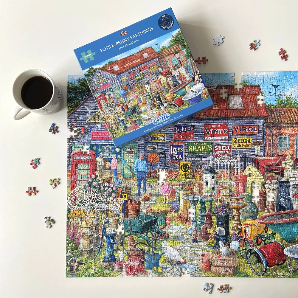 Gibsons 1000 Piece Jigsaw Puzzle - Pots & Penny Farthings