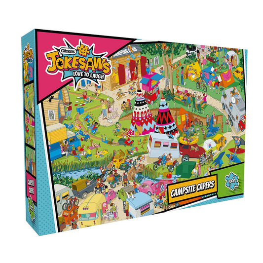 Gibsons 1000 Piece Jokesaws Puzzle: Campsite Capers