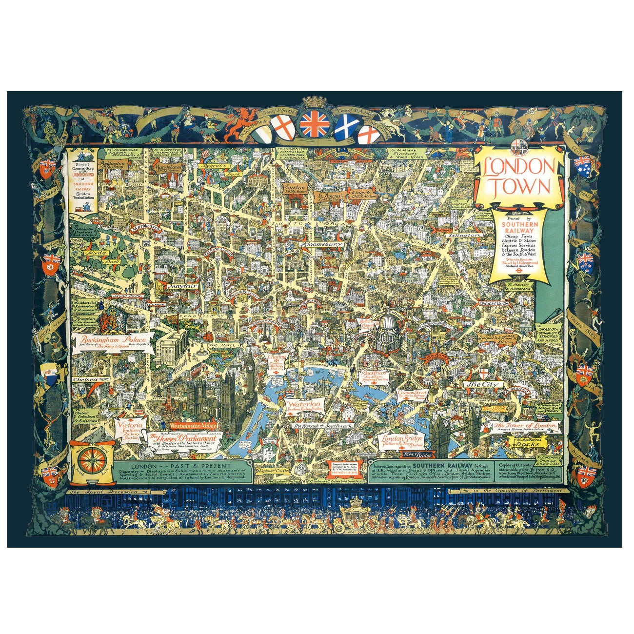 Gibsons 1000 Piece Jigsaw Puzzle - London Town By Southern Railway