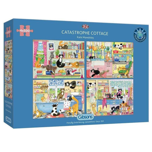 Gibsons 4 x 500 Piece Jigsaw Puzzles - Catastrophe Cottage