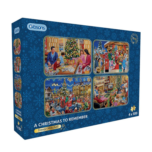 Gibsons 4 x 500 Piece Jigsaw Puzzles - A Christmas to Remember