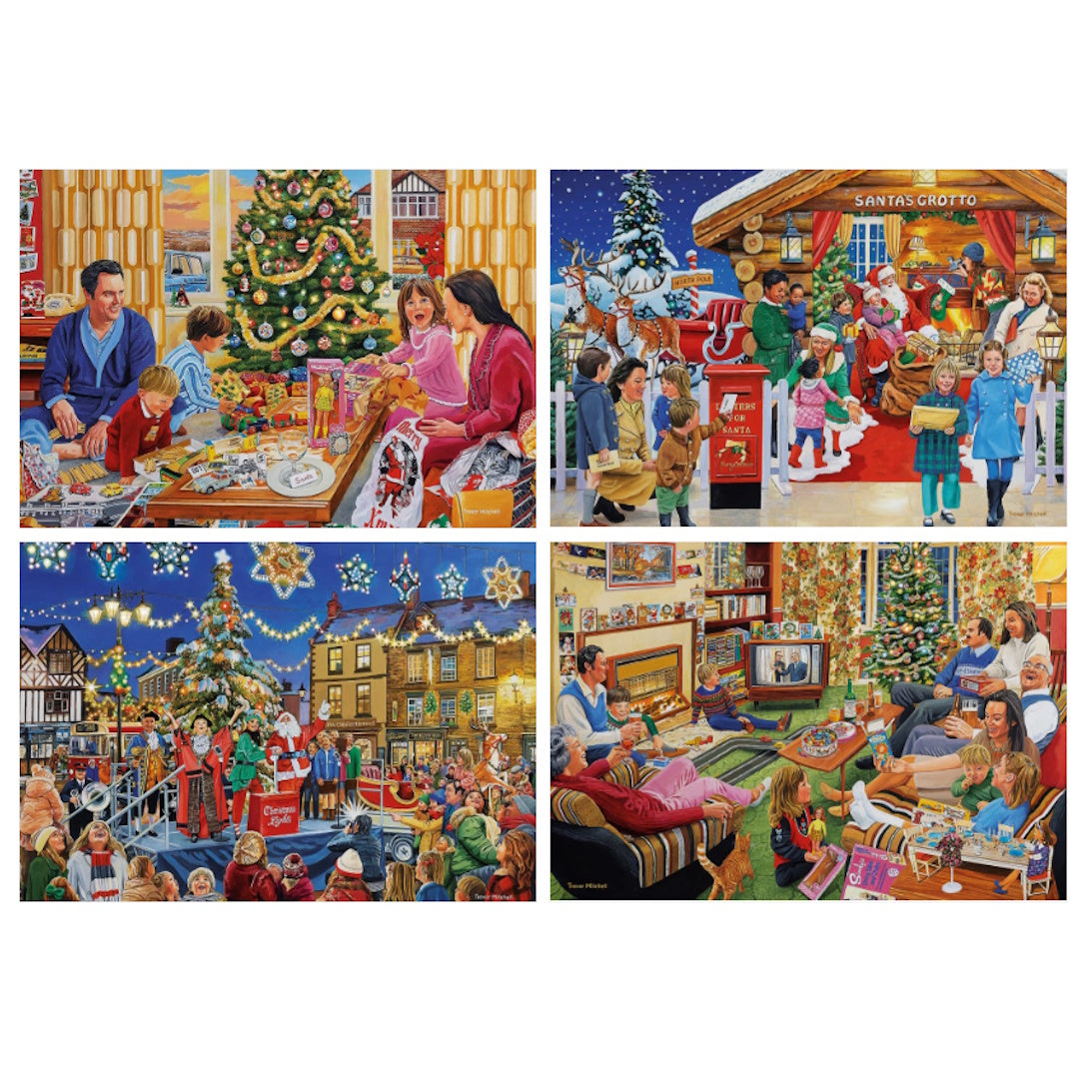 Gibsons 4 x 500 Piece Jigsaw Puzzles - A Christmas to Remember