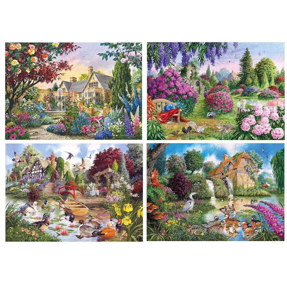 Gibsons 4 x 500 Piece Jigsaw Puzzles - Flora & Fauna