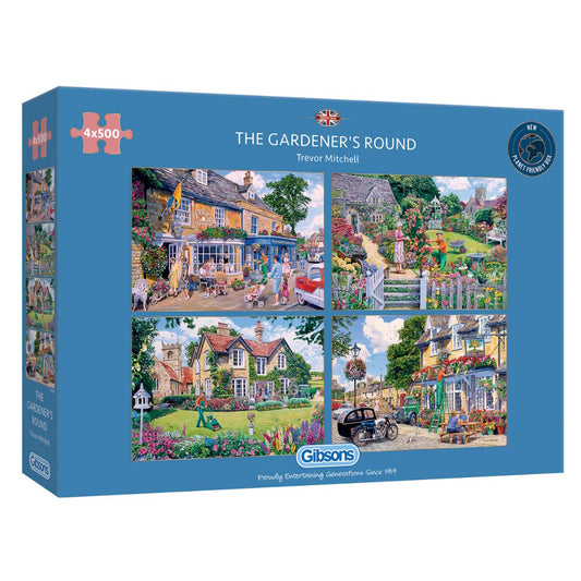 Gibsons 4 x 500 Piece Jigsaw Puzzles - The Gardener's Round