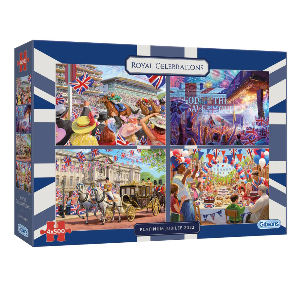Gibsons 4 x 500 Piece Jigsaw Puzzles - Royal Celebrations