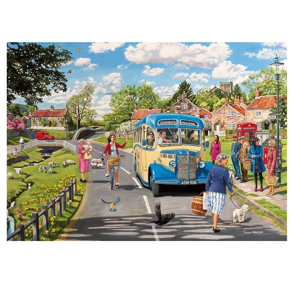 Gibsons 4 x 500 Piece Jigsaw Puzzles - The Country Bus