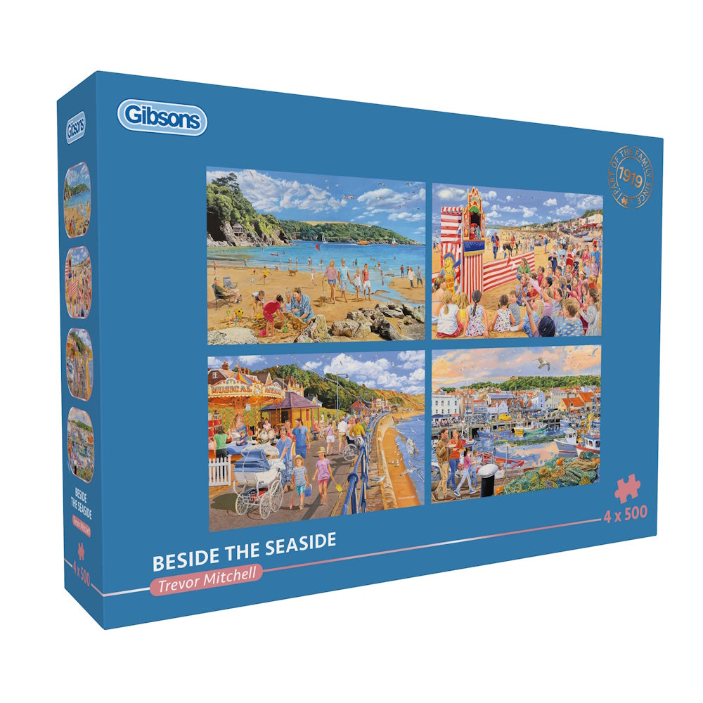 Gibsons 4 x 500 Piece Jigsaw Puzzles - Beside the Seaside