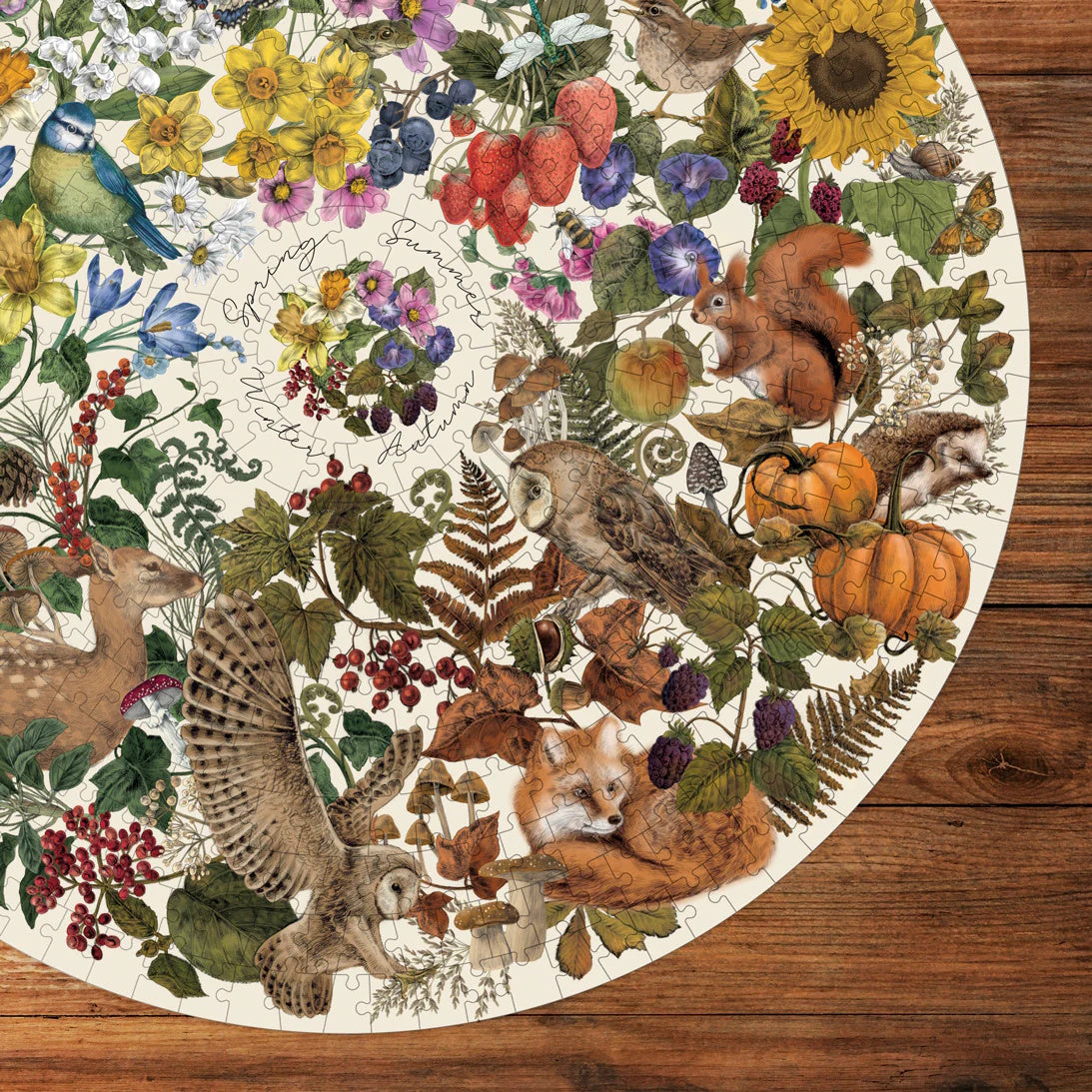Gibsons The Art File 500 Piece Circular Jigsaw Puzzle - Nature's Seasons