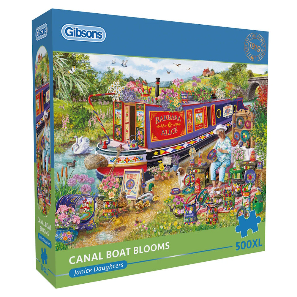 Gibsons 500XL Piece Jigsaw Puzzle - Canal Boat Blooms