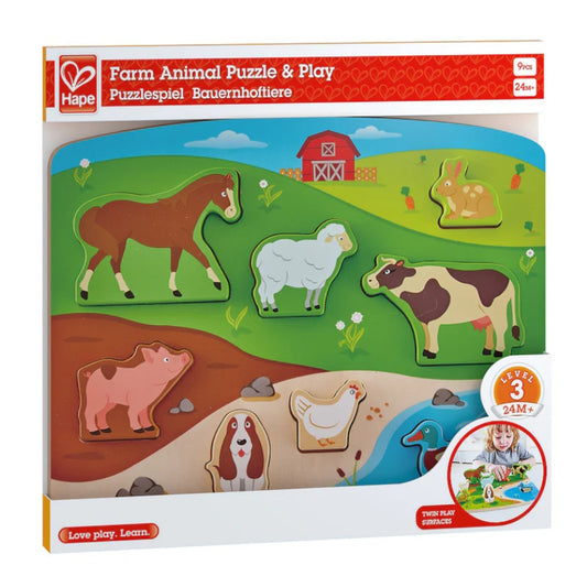 Hape Farm Animal Puzzle & Play