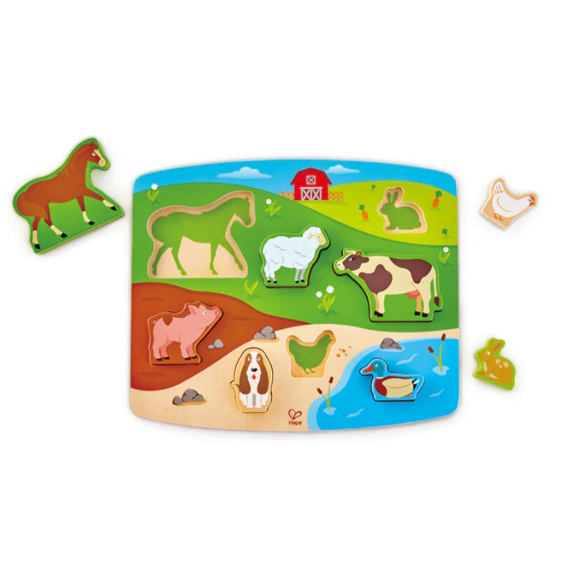 Hape Farm Animal Puzzle & Play