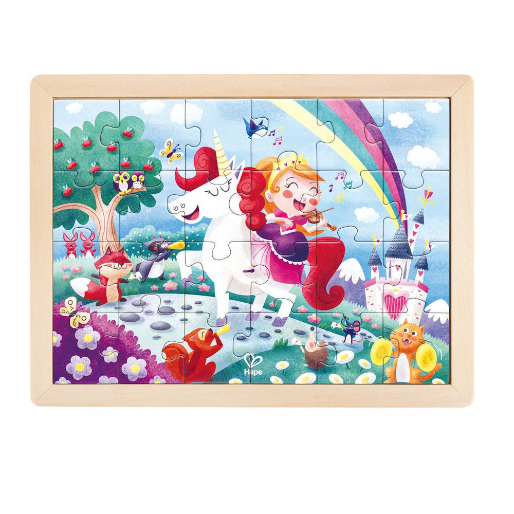 Hape Double Sided Colour Puzzle 24 Piece Unicorn & Friends