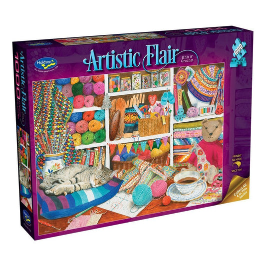Holdson Artistic Flair 1000 Piece Puzzle - Knit & Crochet