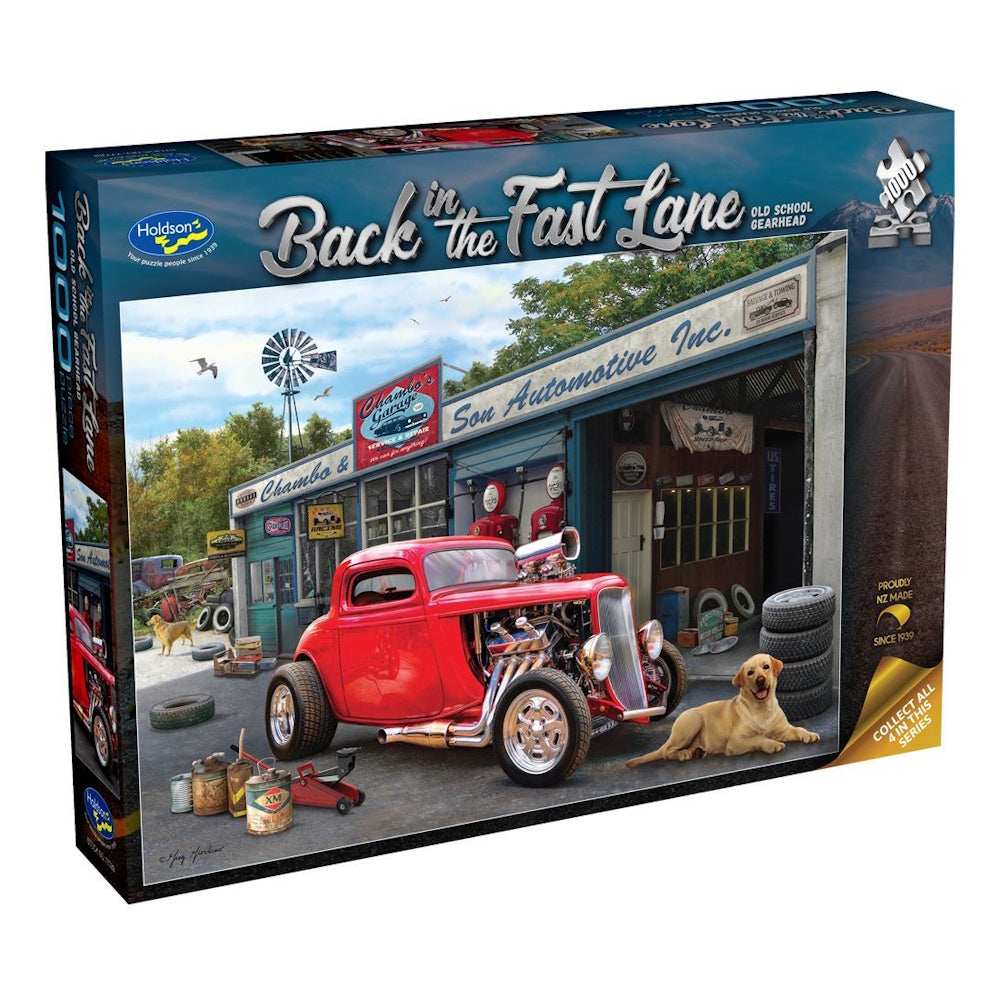 Holdson Back in the Fast Lane 1000 Piece Puzzle - Old School Gearhead