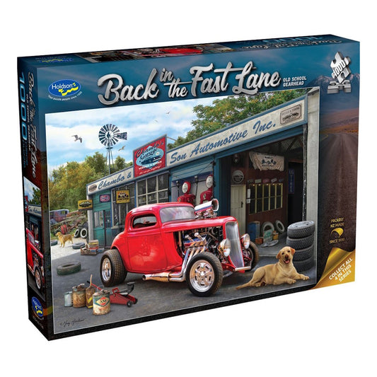Holdson Back in the Fast Lane 1000 Piece Puzzle - Old School Gearhead