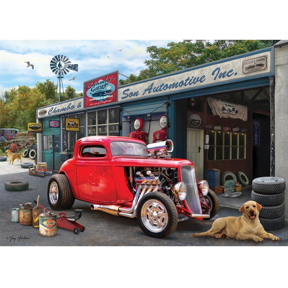 Holdson Back in the Fast Lane 1000 Piece Puzzle - Old School Gearhead