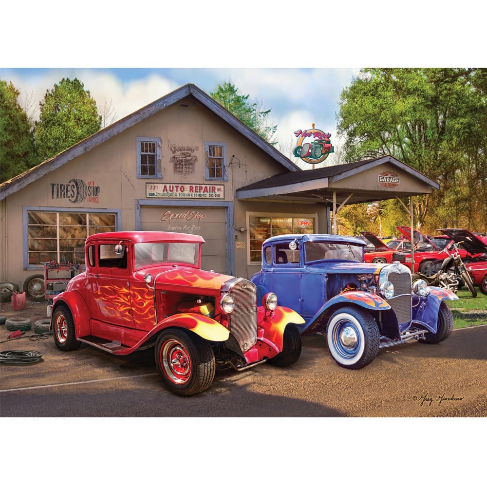 Holdson Back in the Fast Lane 1000 Piece Puzzle - Roadside Rods