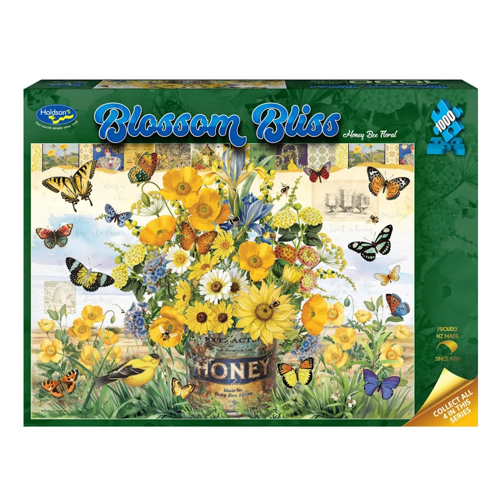 Holdson Blossom Bliss 1000 Piece Puzzle - Honey Bee Floral