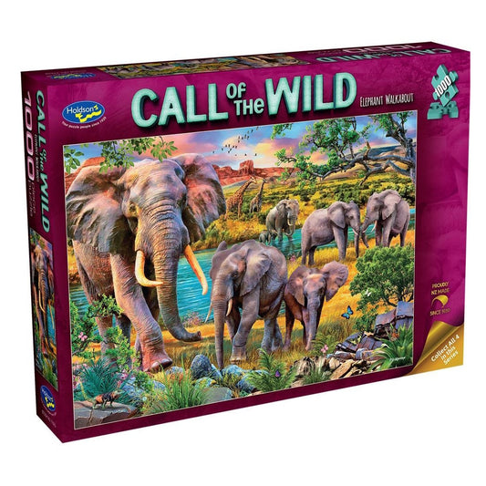 Holdson Call of the Wild 1000 Piece Puzzle - Elephant Walkabout