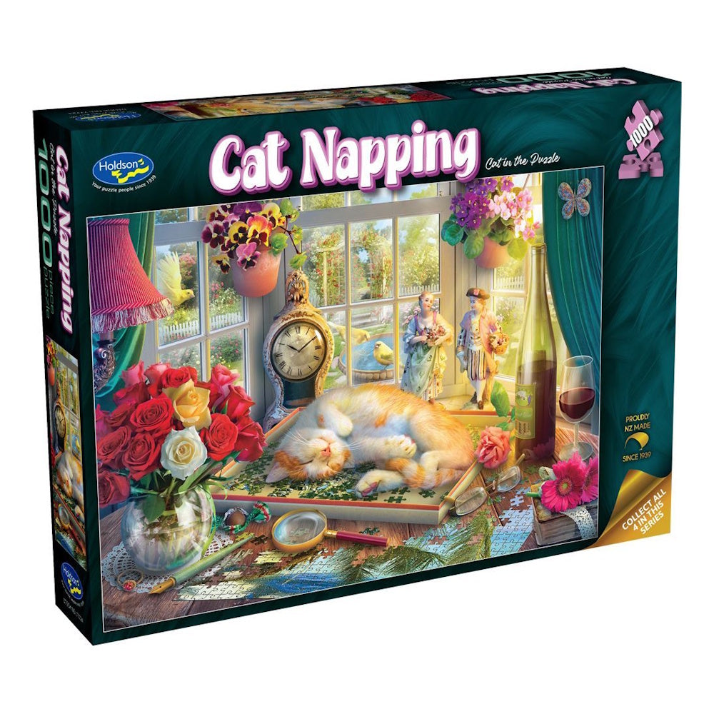 Holdson Cat Napping 1000 Piece Puzzle - Cat in the Puzzle