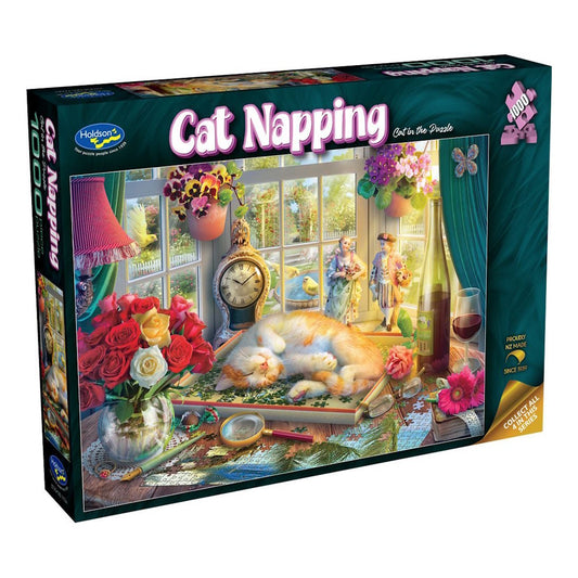 Holdson Cat Napping 1000 Piece Puzzle - Cat in the Puzzle