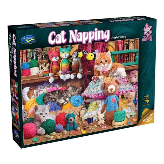 Holdson Cat Napping 1000 Piece Puzzle - Crochet Kittens