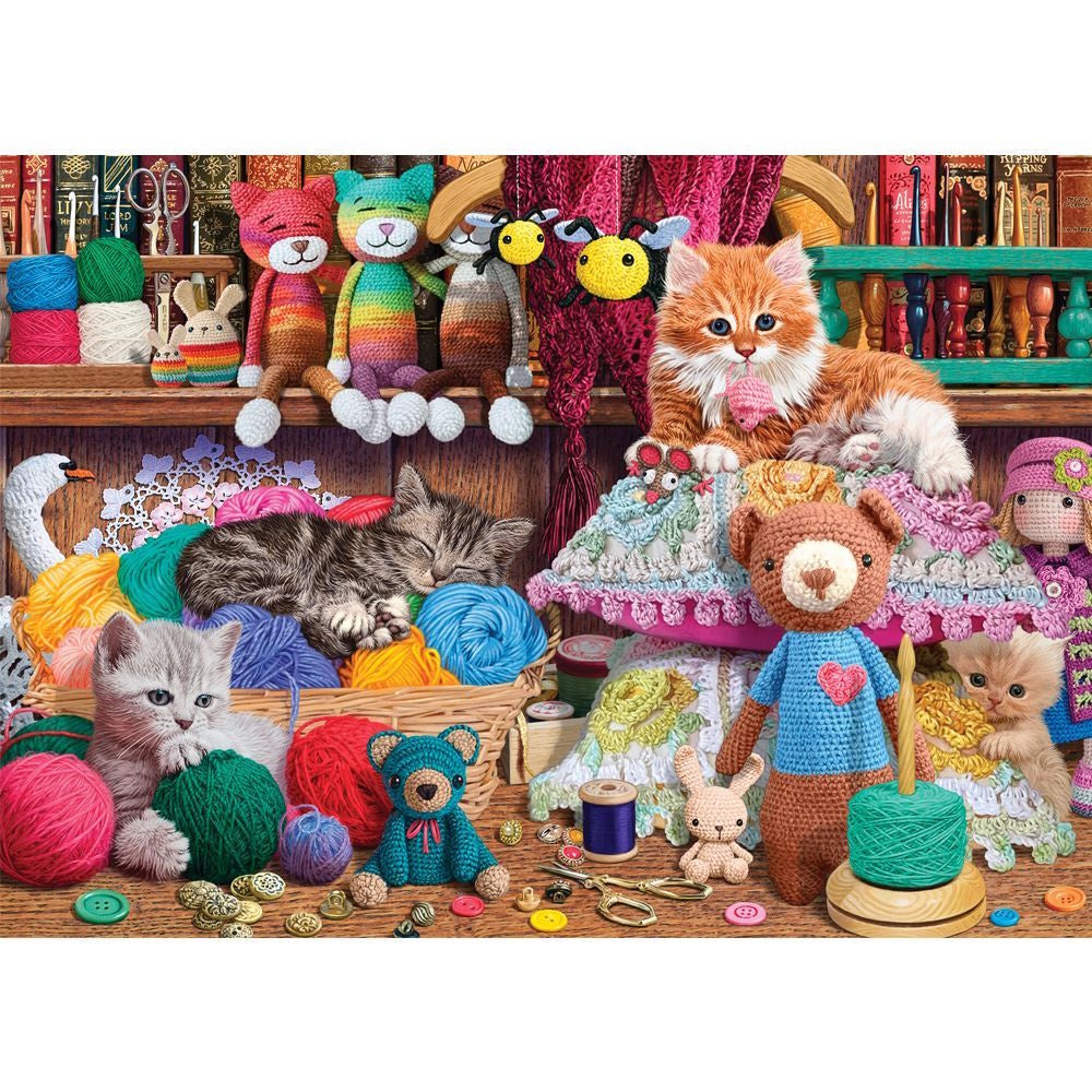Holdson Cat Napping 1000 Piece Puzzle - Crochet Kittens