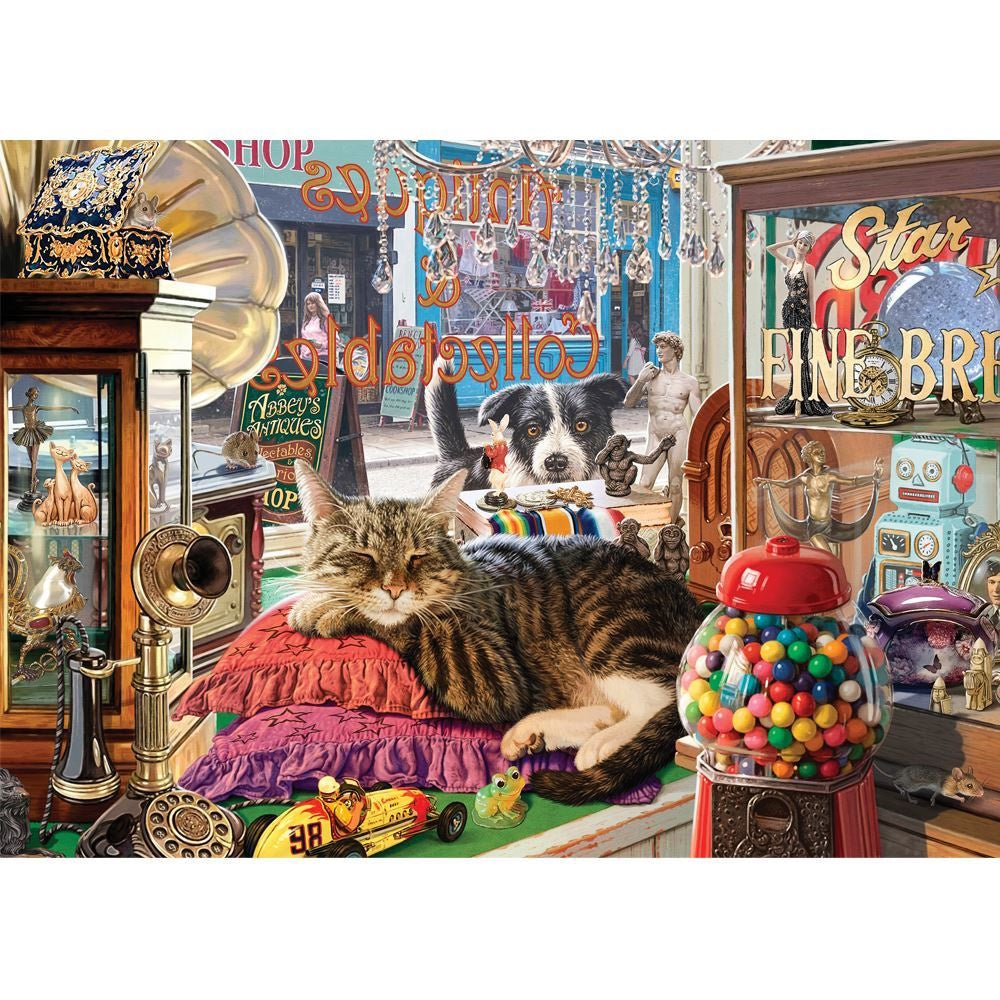 Holdson Cat Napping 1000 Piece Puzzle - Antique Shop Cat