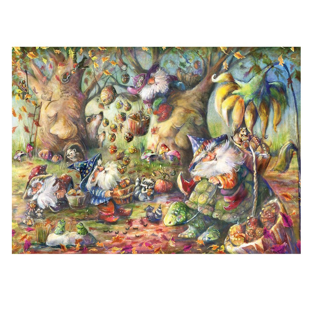 Holdson Chillin' with my Gnomies 1000 Piece Puzzle - Autumn Acorn Gathering