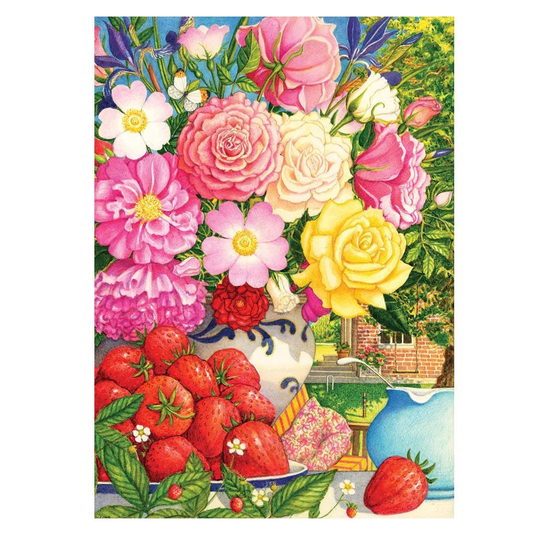 Holdson Floral Fiesta 1000 Piece Puzzle - Peonies, Roses & Strawberries