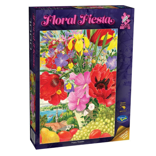 Holdson Floral Fiesta 1000 Piece Puzzle - Poppy Paradise