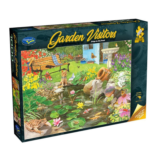 Holdson Garden Visitors 1000 Piece Puzzle - Frogs in the Pond