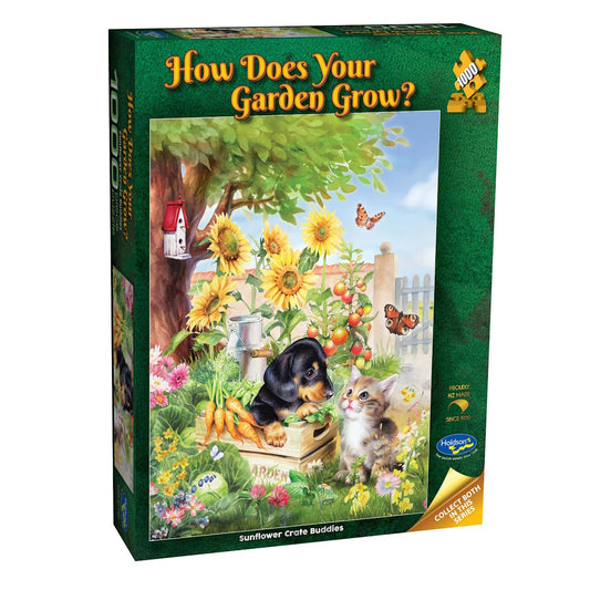 Holdson How Does your Garden Grow? 1000 Piece Puzzle - Sunflower Crate Buddies