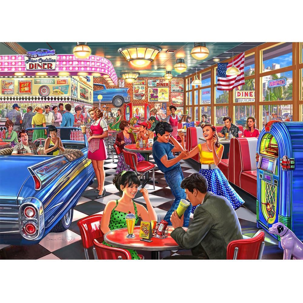 Holdson Park & Dine 1000 Piece Puzzle - Cadillac Diner
