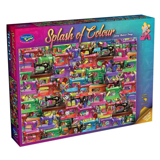 Holdson Splash of Colour 1000 Piece Puzzle - Sewing Machine Frenzy