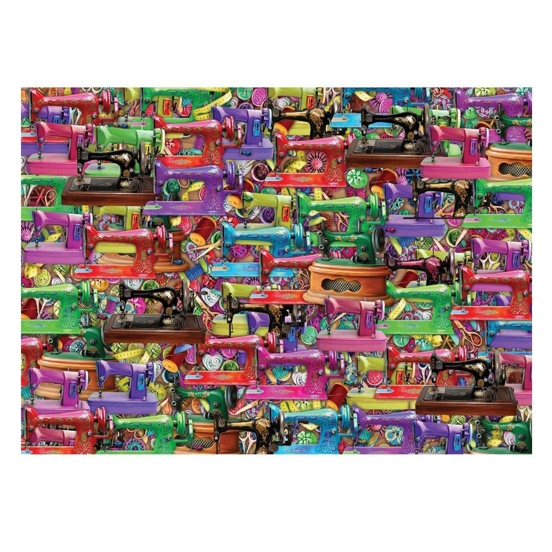 Holdson Splash of Colour 1000 Piece Puzzle - Sewing Machine Frenzy