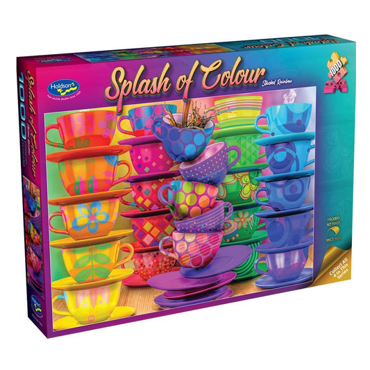 Holdson Splash of Colour 1000 Piece Puzzle - Stacked Rainbow