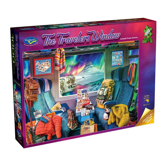 Holdson The Travelers Window 1000 Piece Puzzle - Iceland Train Journey
