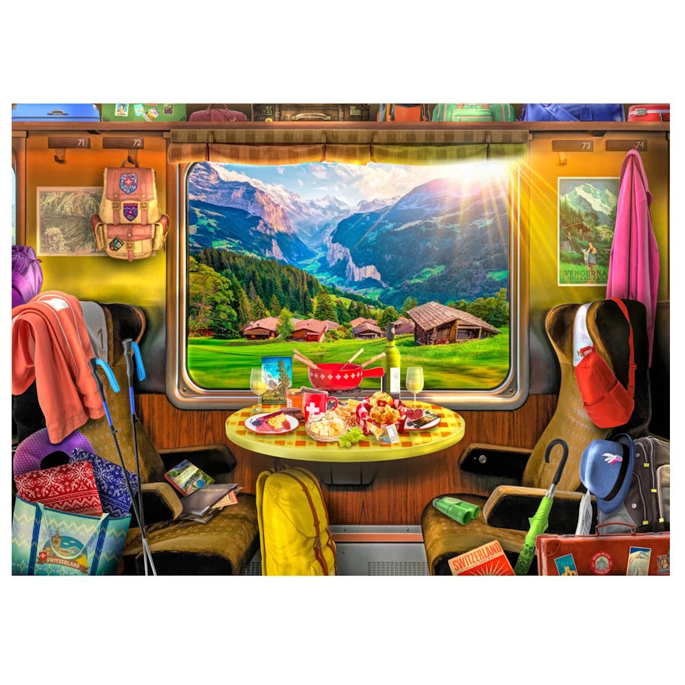 Holdson The Travelers Window 1000 Piece Puzzle - Switzerland Train Ride