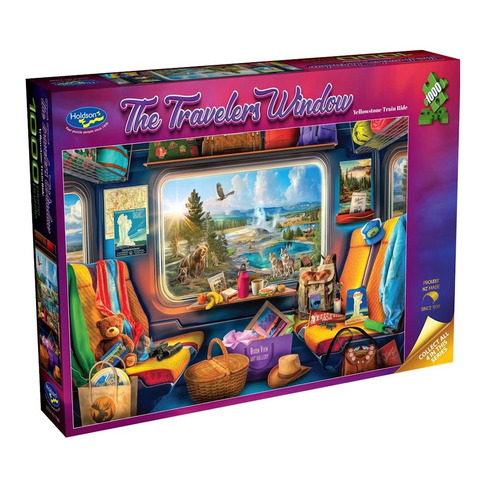 Holdson The Travelers Window 1000 Piece Puzzle - Yellowstone Train Ride