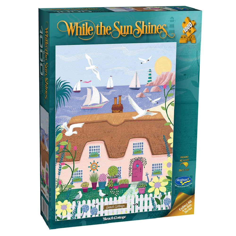 Holdson While the Sun Shines 1000 Piece Puzzle - Beach Cottage