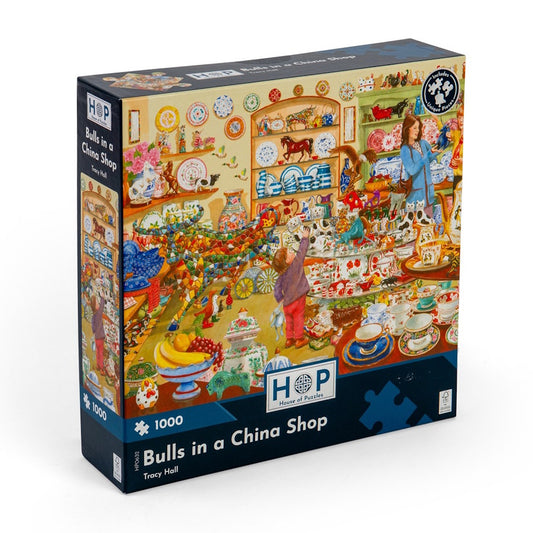House of Puzzles 1000 Piece Puzzle - Bulls in a China Shop