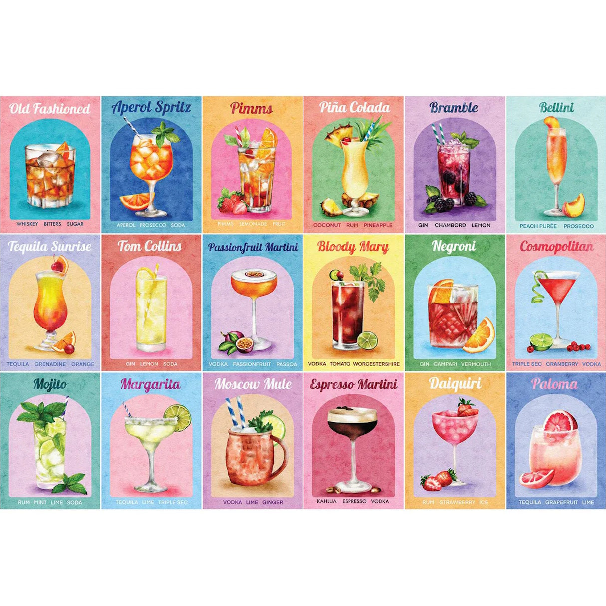 House of Puzzles 1000 Piece Puzzle - Colourful Cocktails