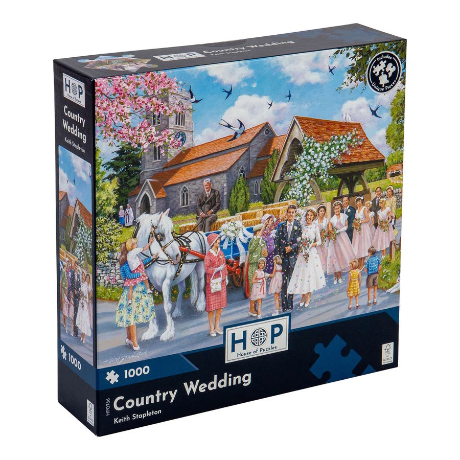House of Puzzles 1000 Piece Puzzle - Country Wedding