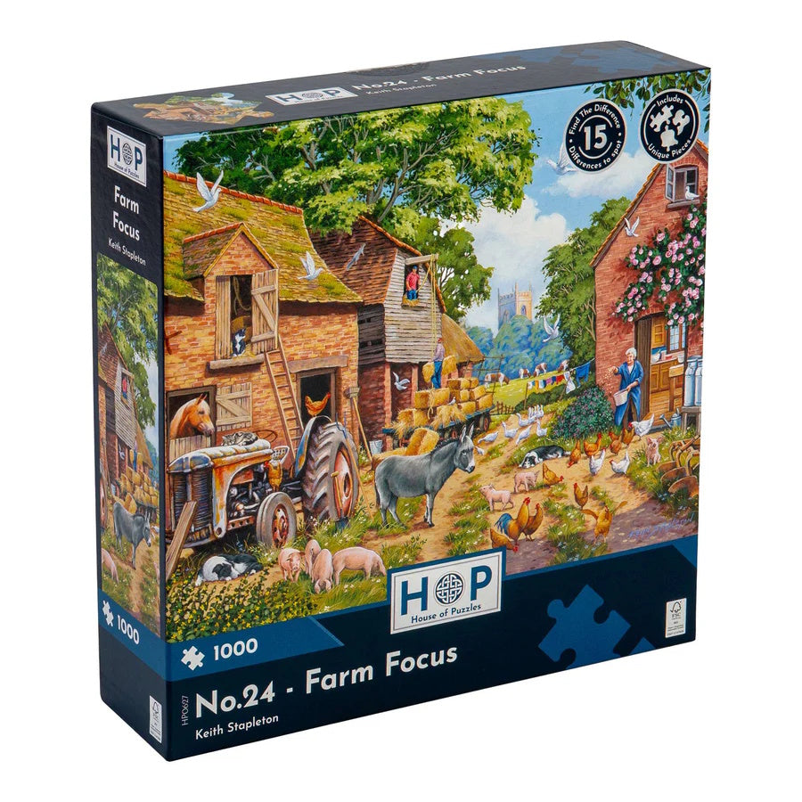 House of Puzzles 1000 Piece Puzzle - Farm Focus