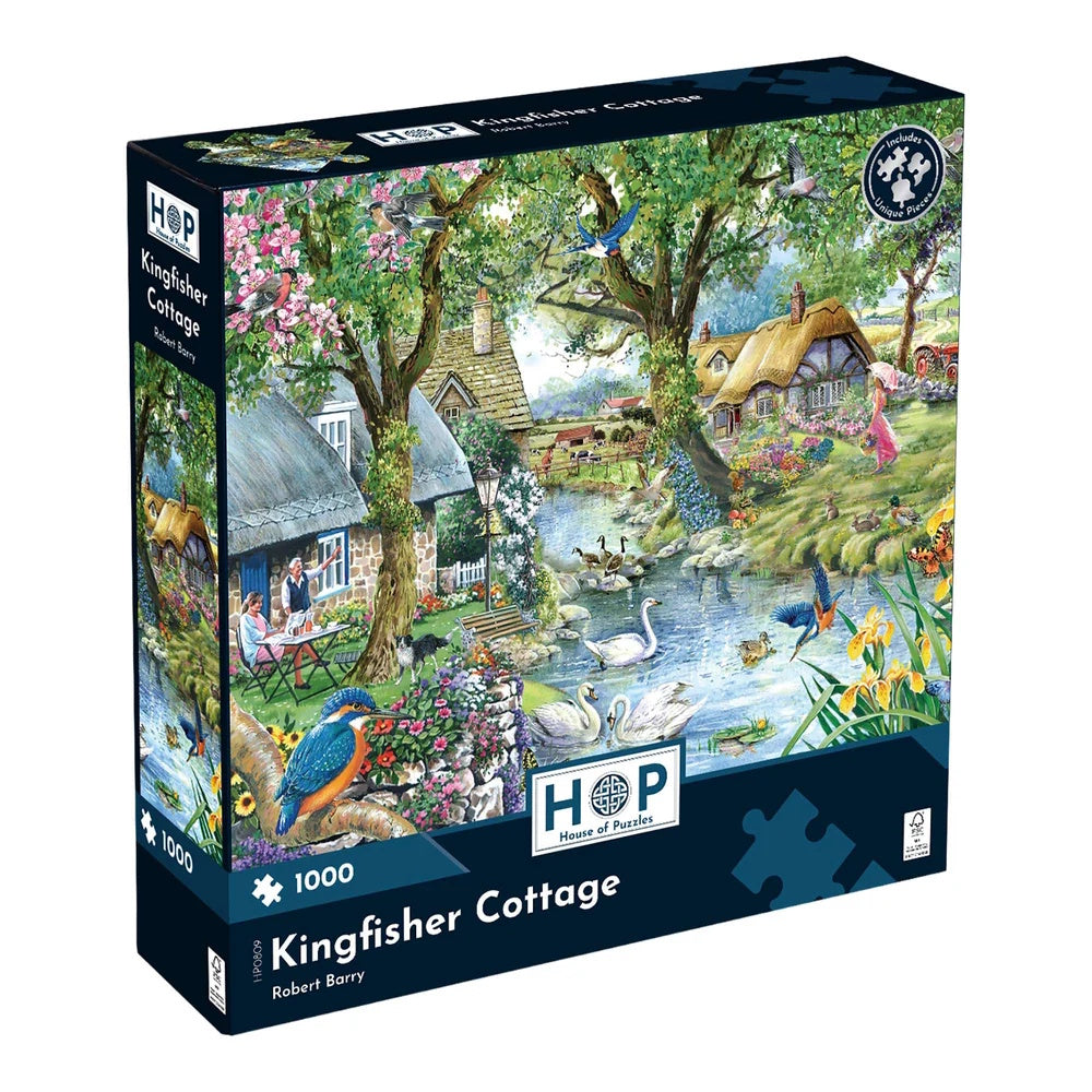 House of Puzzles 1000 Piece Puzzle - Kingfisher Cottage