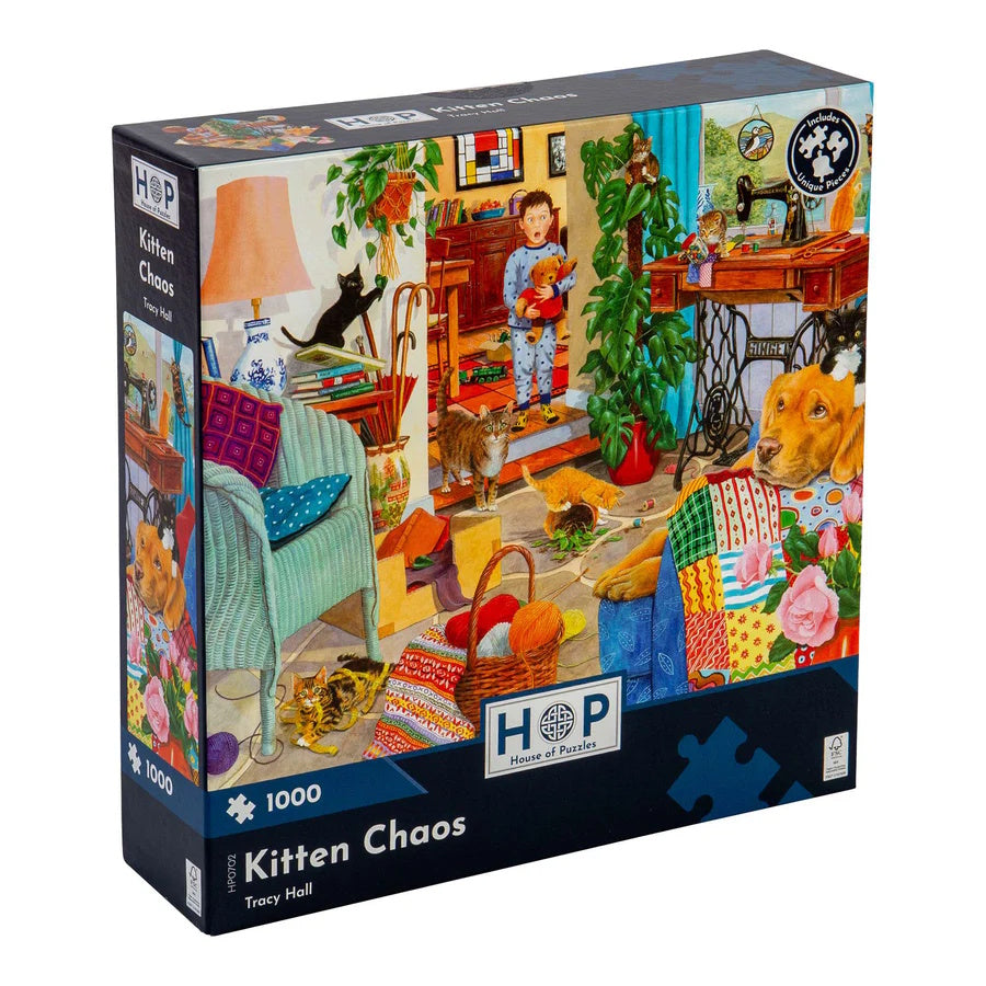 House of Puzzles 1000 Piece Puzzle - Kitten Chaos