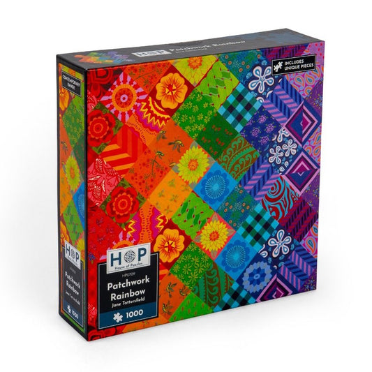 House of Puzzles 1000 Piece Puzzle - Patchwork Rainbow