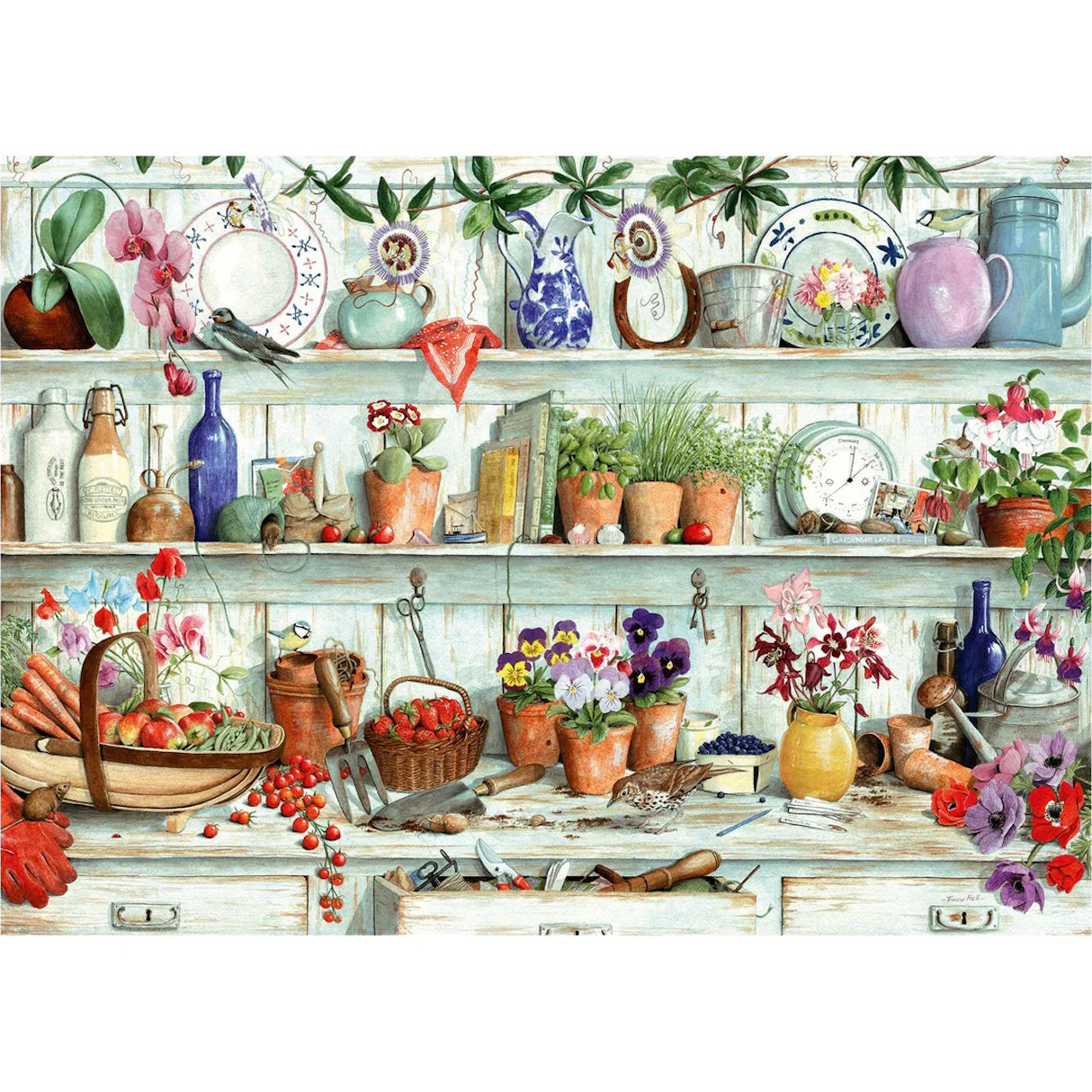 House of Puzzles 1000 Piece Puzzle - Posies & Produce